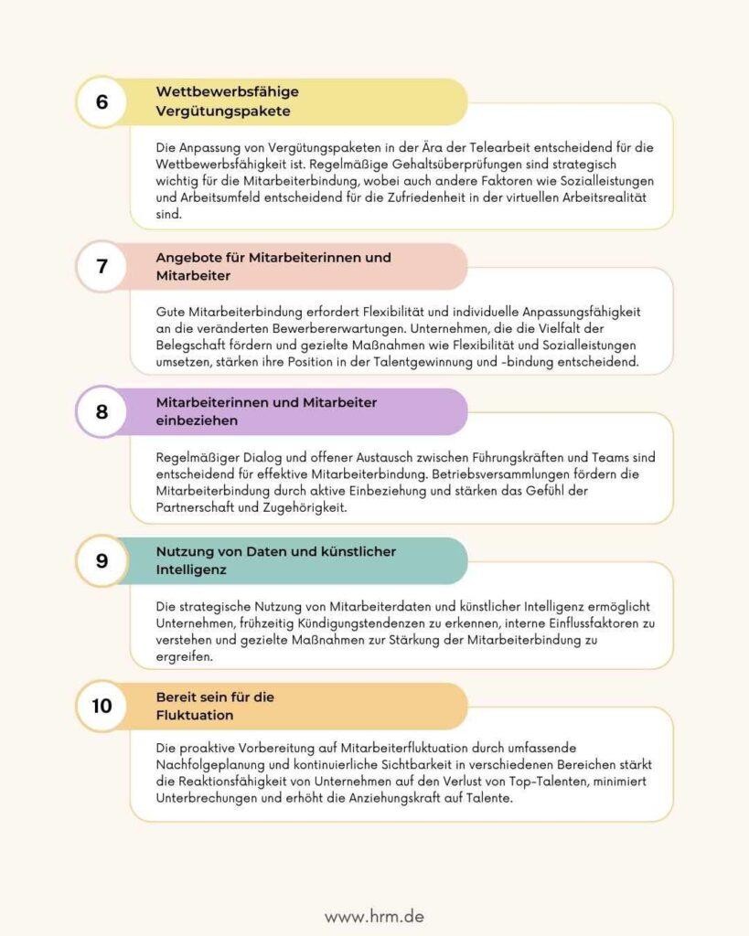 Infografik Mitarbeiterbindung Strategien 6 bis 10